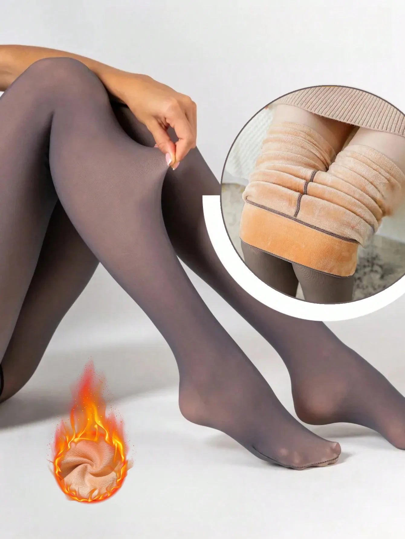 Rajstopy jesienne z podszewką polarową